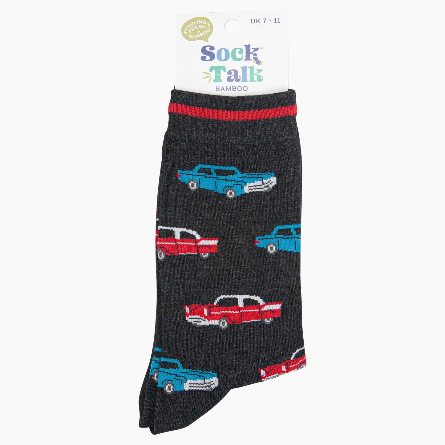 Men's Bamboo Socks - Black, American Classic Cars