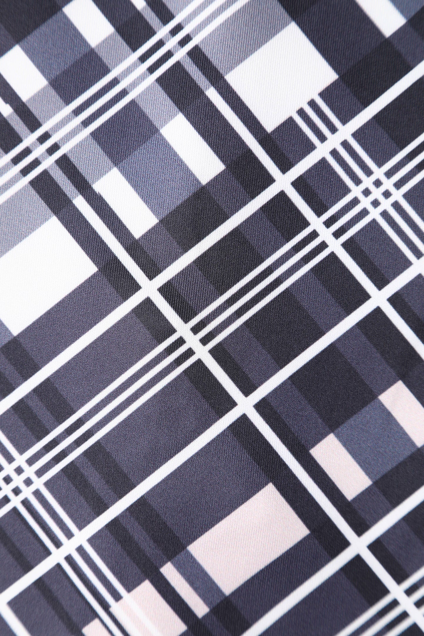 Toni Fitted Collared Vintage Dress in Black & White Tartan