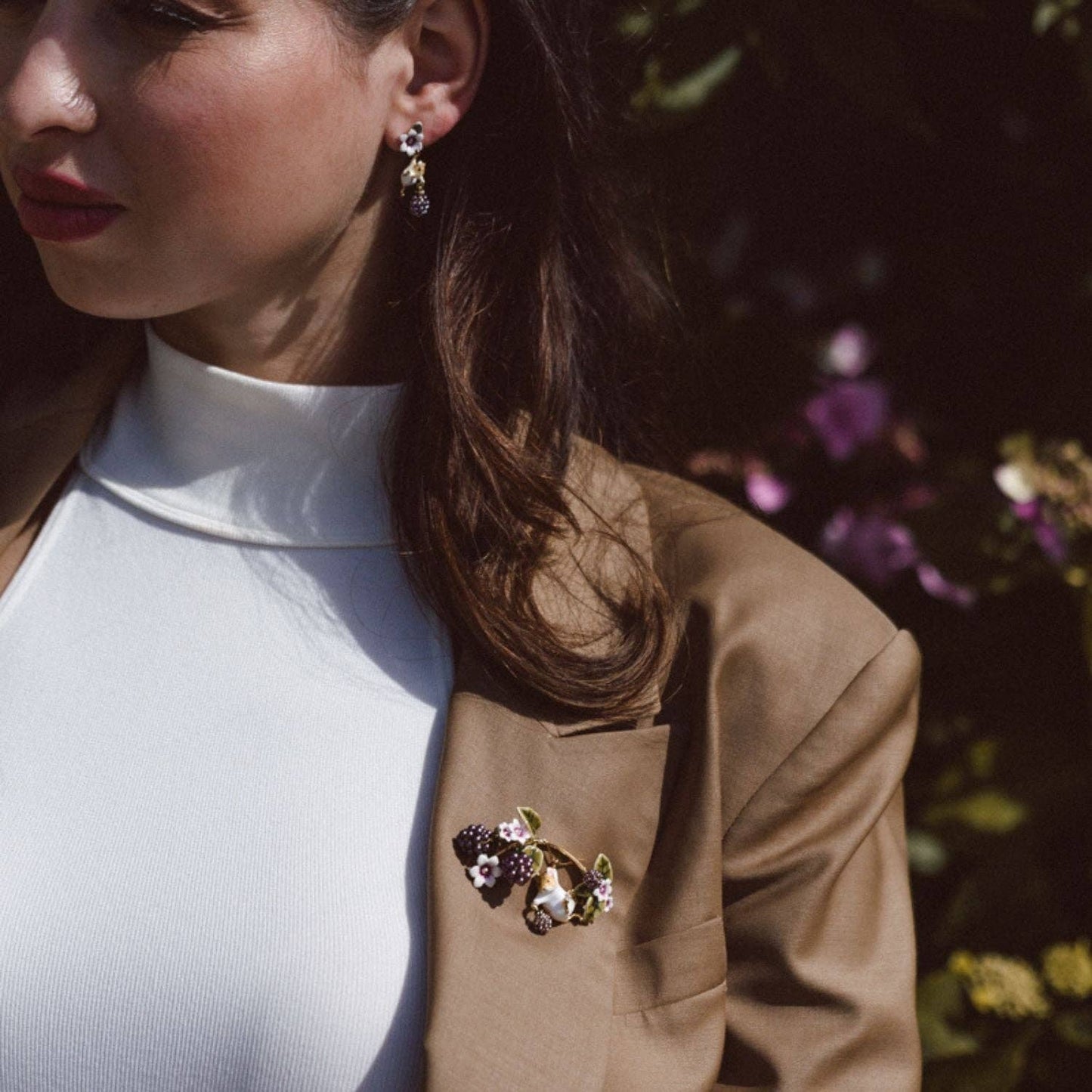 Blackberry & Mouse Brooch