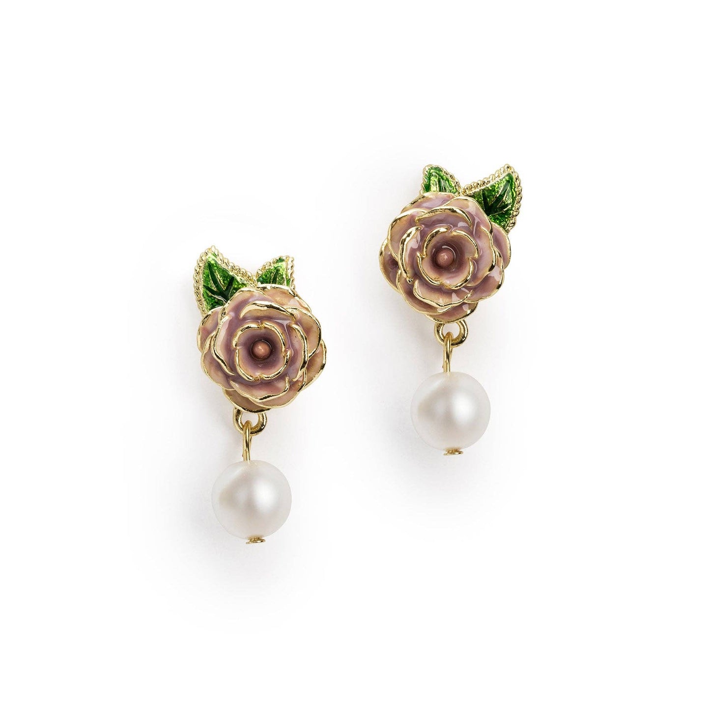 Jordan Rose - Vintage Rose & Pearl Stud Earrings