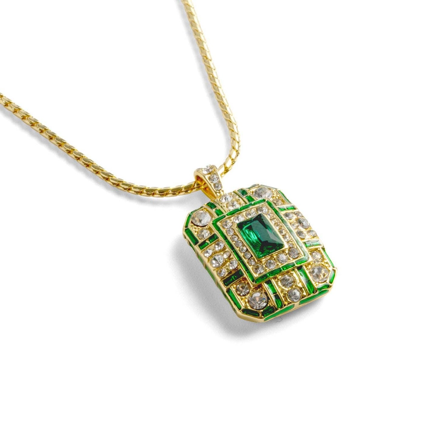 Emerald Art Deco Pendant