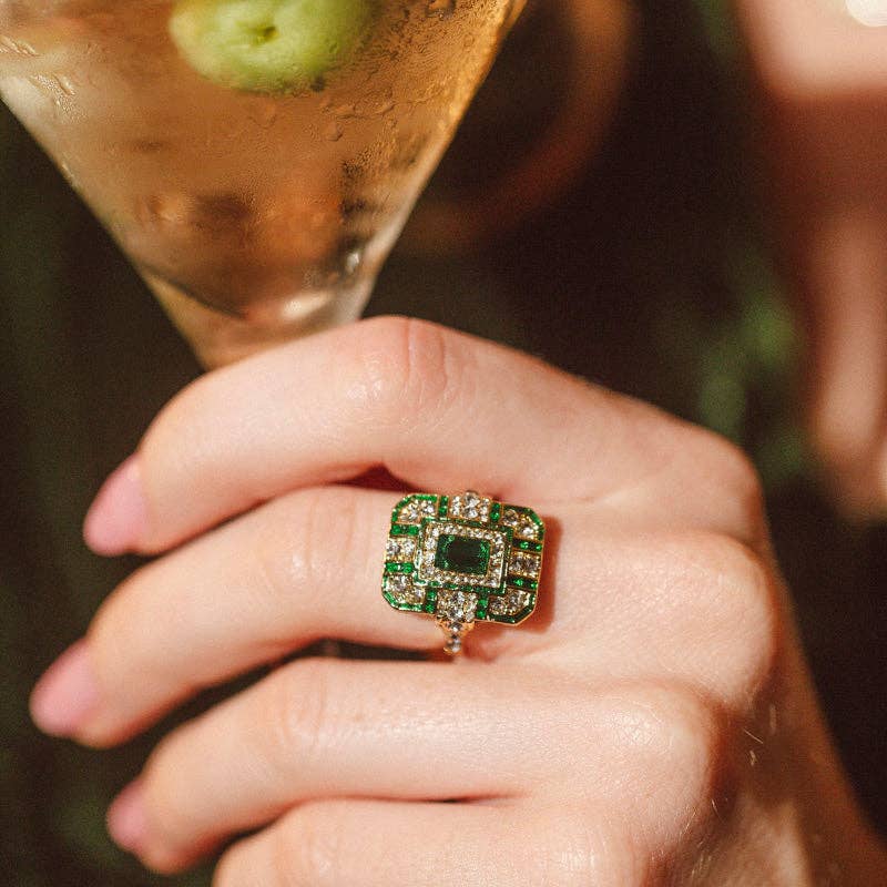 Emerald Art Deco Ring