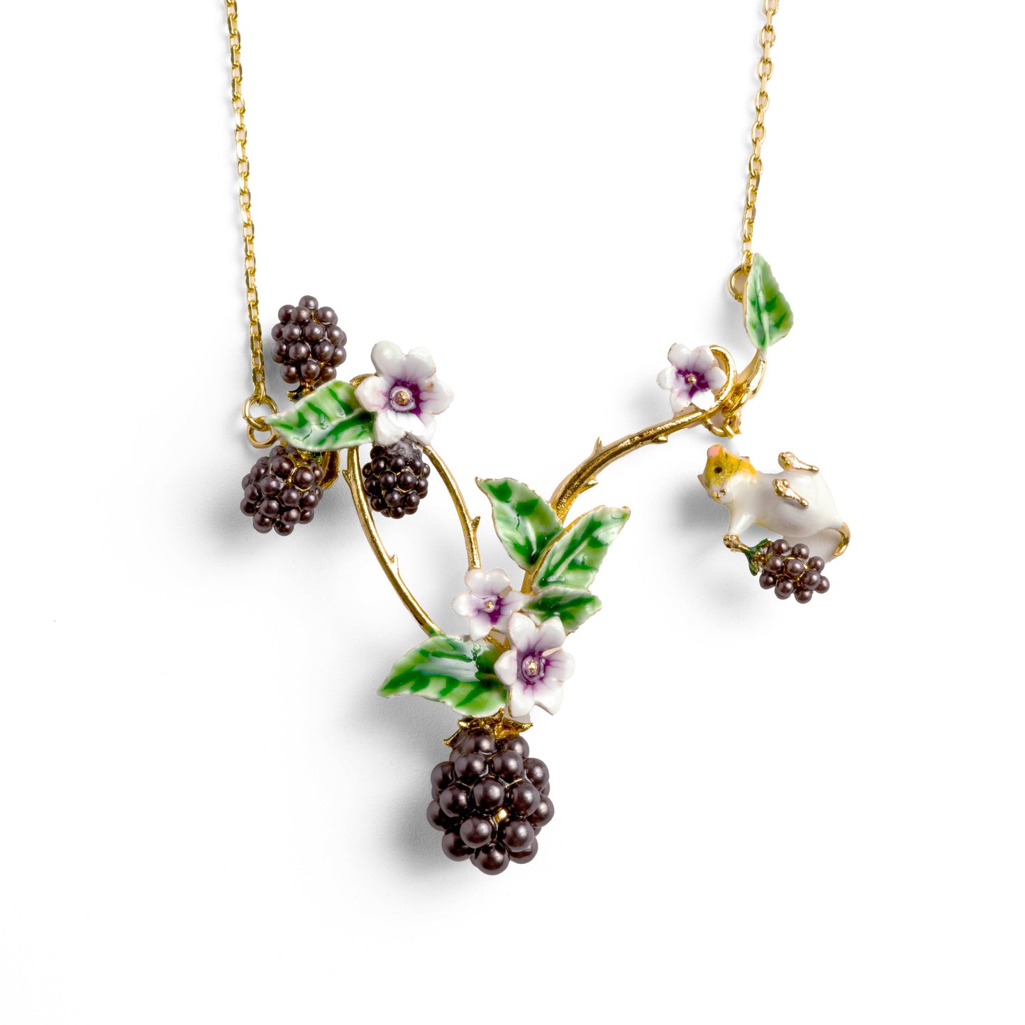 Blackberry and Mouse Necklace