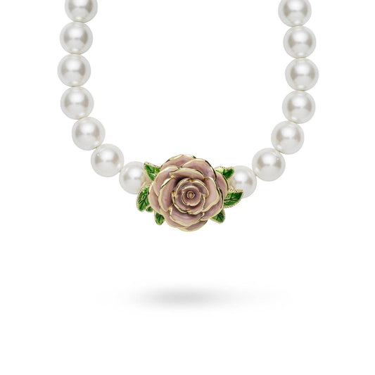 Jordan Rose - Vintage Rose & Pearl Necklace