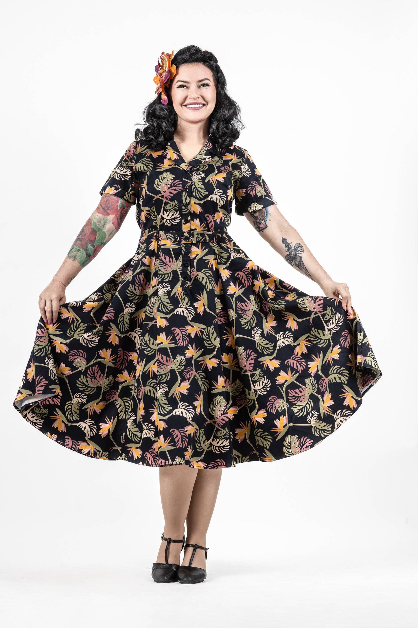 Bridget Paradise Palm Swing Dress XXS-4XL