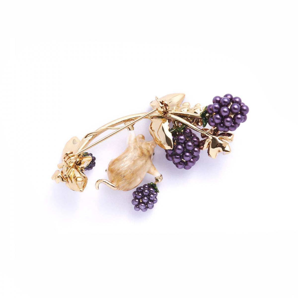 Blackberry & Mouse Brooch