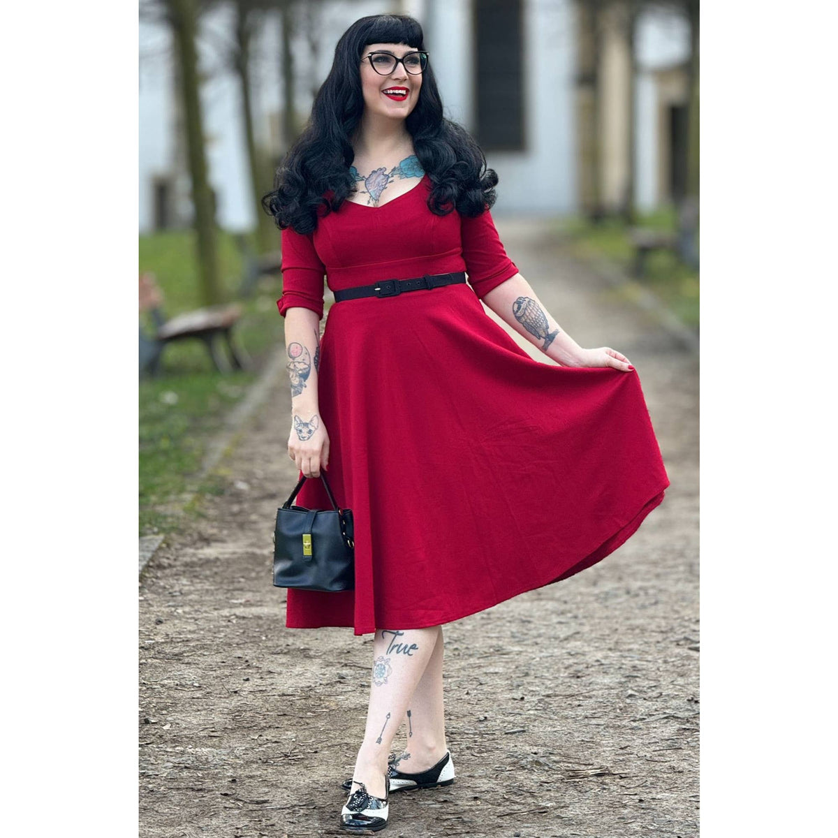 Scarlette Long Sleeved Burgundy Midi Dress